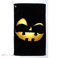 Silly Cool Jack O Lantern Face Golf Towel thumb 0