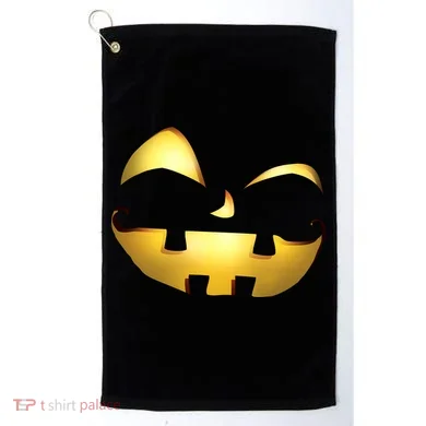 Silly Cool Jack O Lantern Face Golf Towel