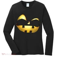 Silly Cool Jack O Lantern Face Women's Long Sleeve Shirt thumb 0