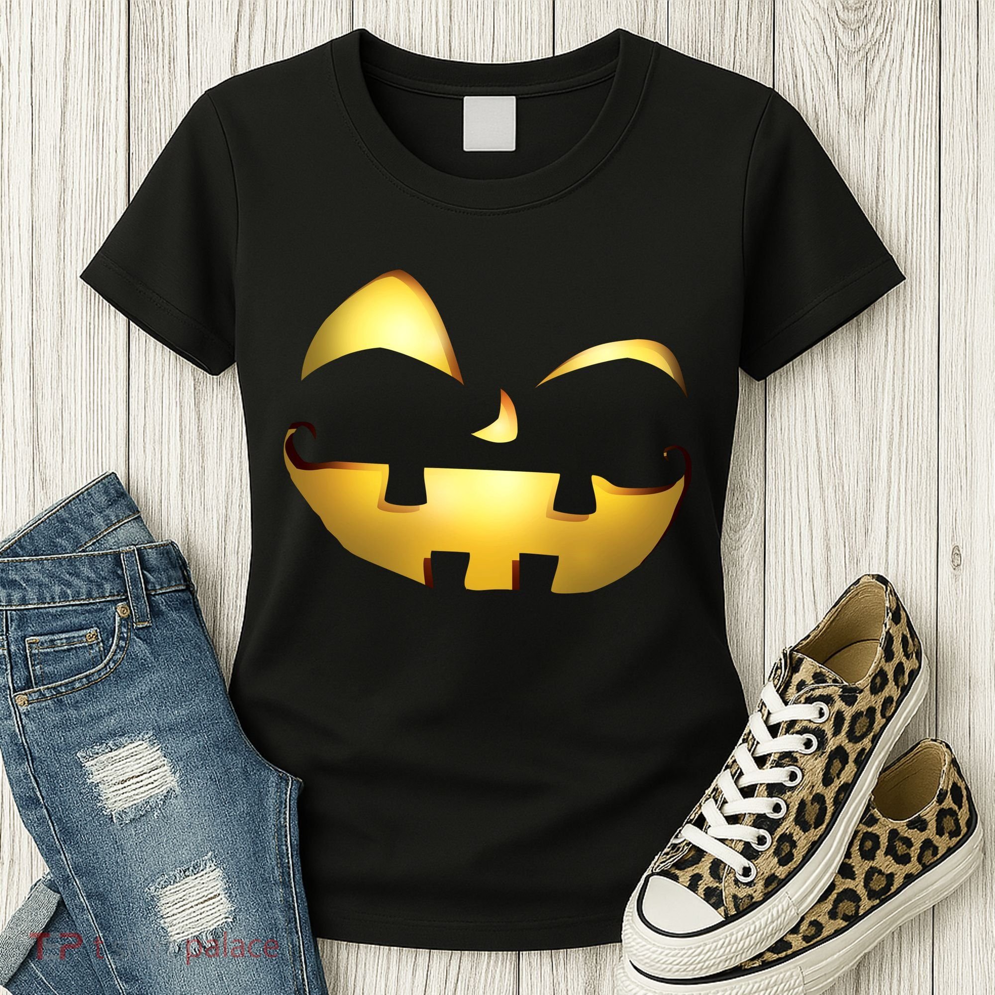 Silly Cool Jack O Lantern Face Women's T-Shirt