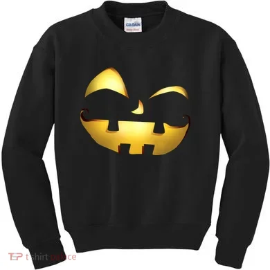 Silly Cool Jack O Lantern Face Kids Sweatshirt