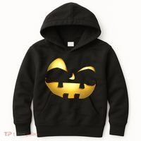 Silly Cool Jack O Lantern Face Kids Hoodie thumb 0