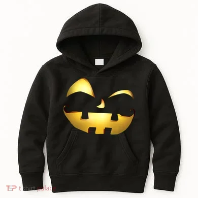 Silly Cool Jack O Lantern Face Kids Hoodie