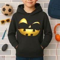 Silly Cool Jack O Lantern Face Kids Hoodie thumb 2