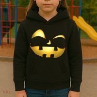 Silly Cool Jack O Lantern Face Kids Hoodie thumb 3