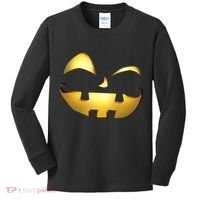 Silly Cool Jack O Lantern Face Kids Long Sleeve Shirt thumb 0