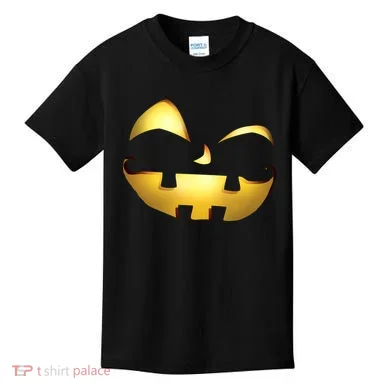 Silly Cool Jack O Lantern Face Kids T-Shirt