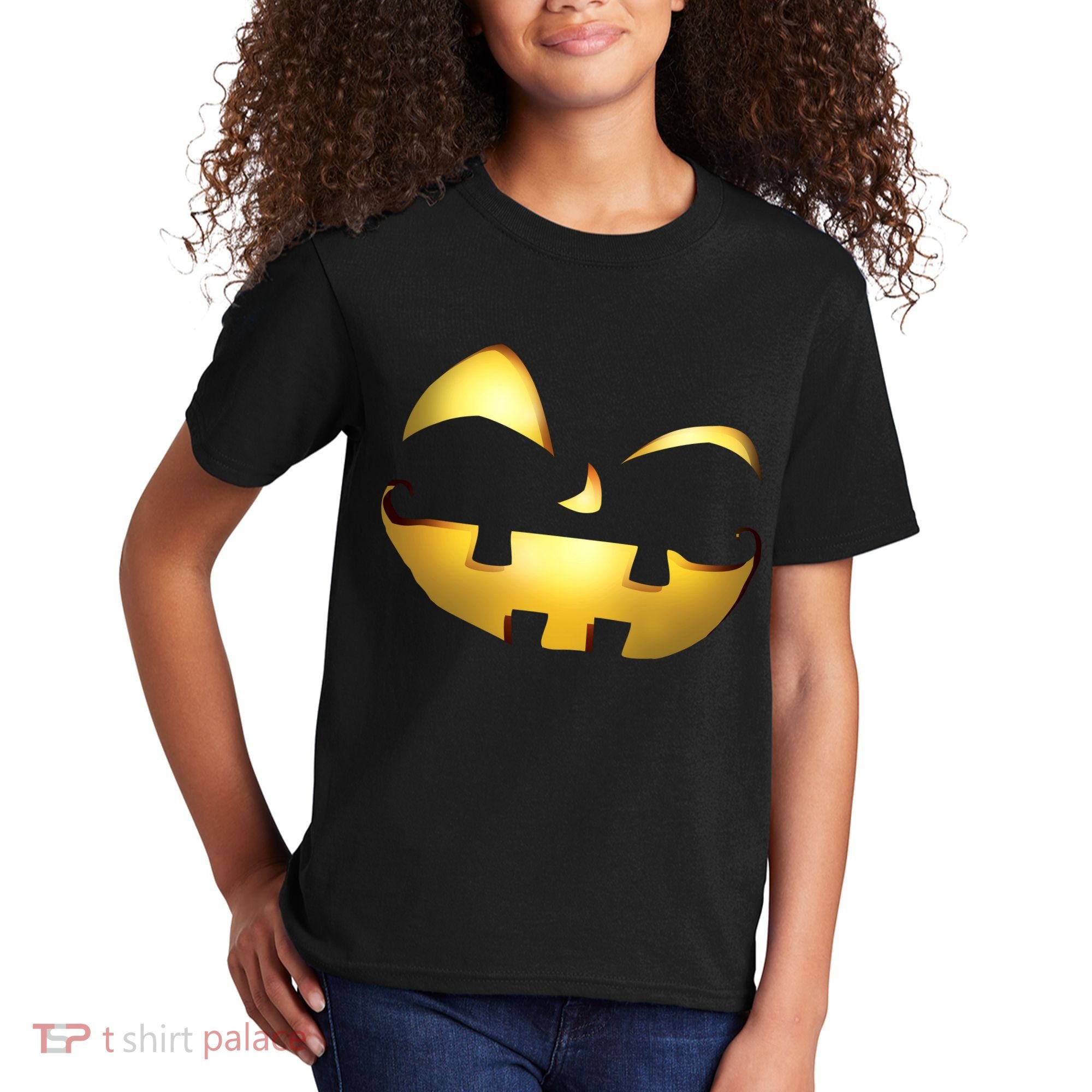 Silly Cool Jack O Lantern Face Kids T-Shirt