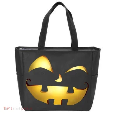 Silly Cool Jack O Lantern Face Tote Bag