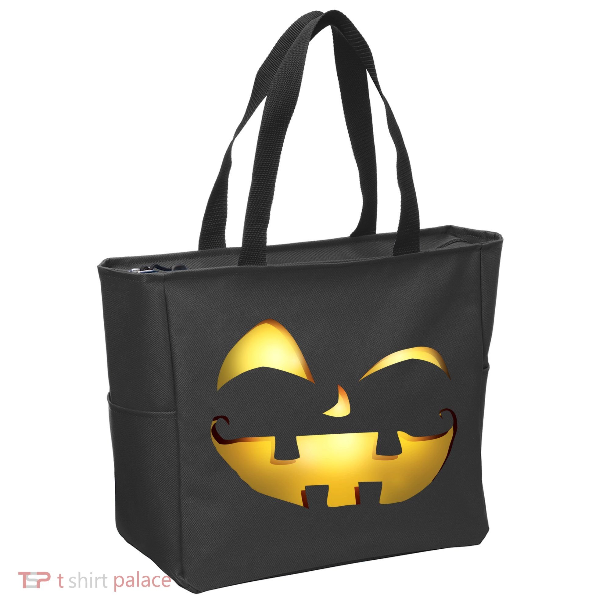 Silly Cool Jack O Lantern Face Tote Bag
