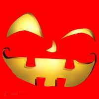 Silly Cool Jack O Lantern Face Santa Hat thumb 1