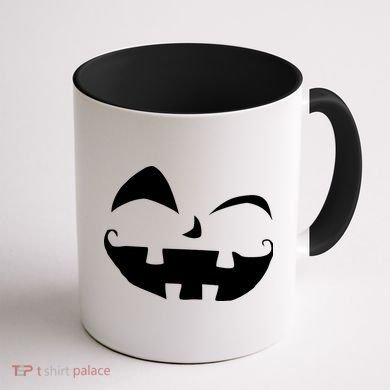 Silly Jack O' Lantern Face Coffee Mug back