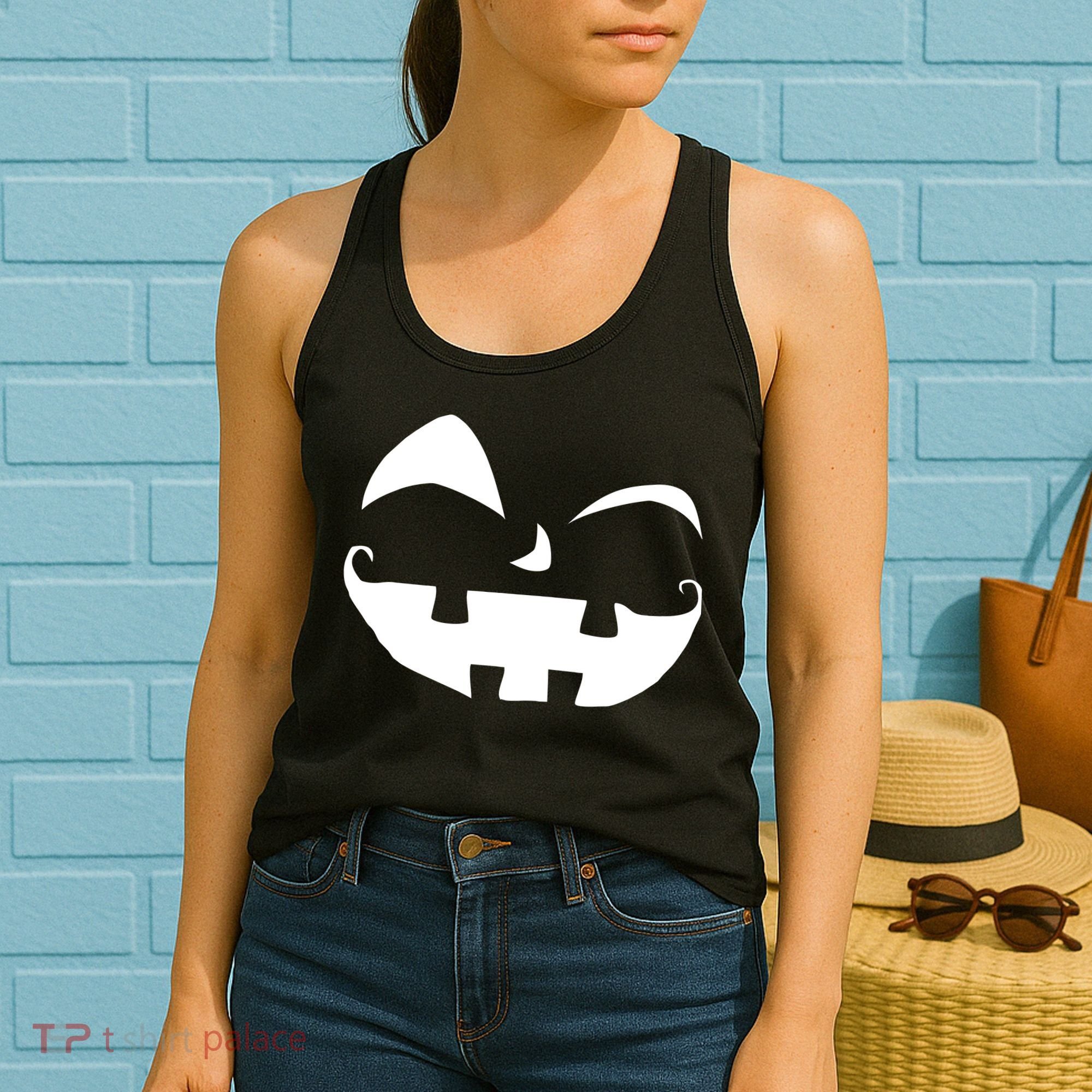 Silly Jack O' Lantern Face Women's Tank Top