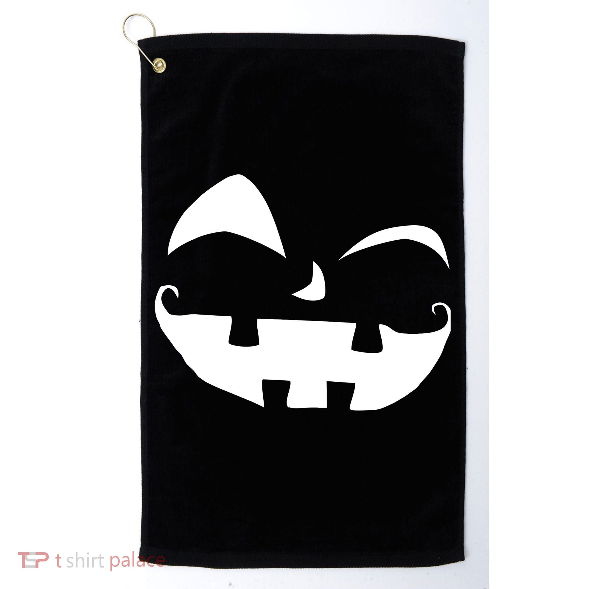 Silly Jack O' Lantern Face Golf Towel