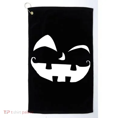 Silly Jack O' Lantern Face Golf Towel