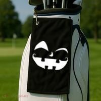 Silly Jack O' Lantern Face Golf Towel thumb 2