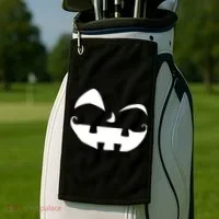 Silly Jack O' Lantern Face Golf Towel thumb 2