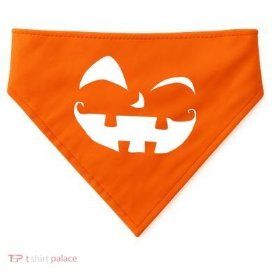 Silly Jack O' Lantern Face USA-Made Doggie Bandana