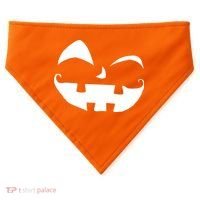 Silly Jack O' Lantern Face USA-Made Doggie Bandana thumb 0