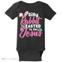 Silly Rabbit Easter Is For Jesus Baby Bodysuit thumb 0