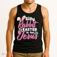 Silly Rabbit Easter Is For Jesus Tank Top thumb 3