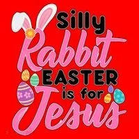 Silly Rabbit Easter Is For Jesus Santa Hat thumb 1