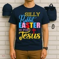Silly Rabbit Easter is For Jesus Colorful Cross T-Shirt thumb 6