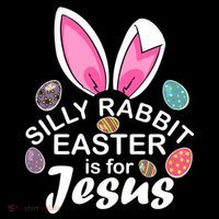 Silly Rabbit Easter is For Jesus Easter Eggs Bunny Ears Women's Hoodie thumb 2