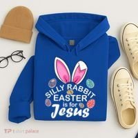 Silly Rabbit Easter is For Jesus Easter Eggs Bunny Ears Hoodie thumb 4