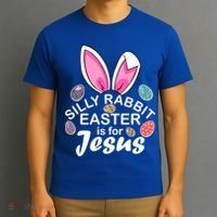Silly Rabbit Easter is For Jesus Easter Eggs Bunny Ears T-Shirt thumb 3