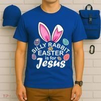 Silly Rabbit Easter is For Jesus Easter Eggs Bunny Ears T-Shirt thumb 6