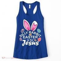 Silly Rabbit Easter is For Jesus Easter Eggs Bunny Ears Women's Tank Top thumb 0