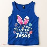Silly Rabbit Easter is For Jesus Easter Eggs Bunny Ears Tank Top thumb 2