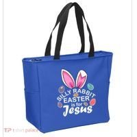 Silly Rabbit Easter is For Jesus Easter Eggs Bunny Ears Tote Bag thumb 2