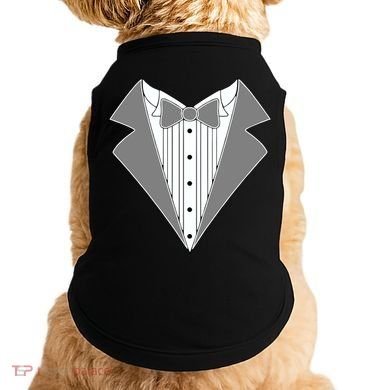 Silver Tuxedo Wedding Tux Doggie Tank