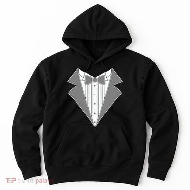 Silver Tuxedo Wedding Tux Hoodie