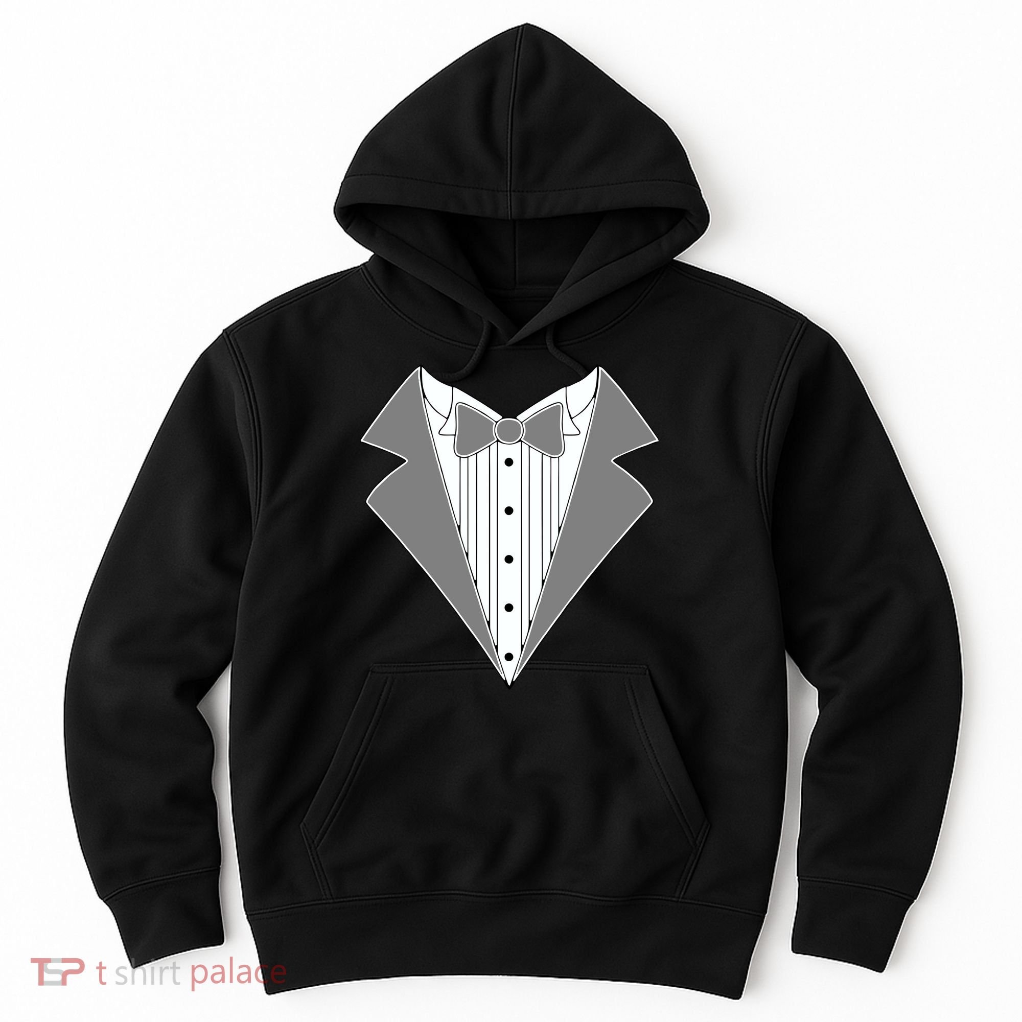 Silver Tuxedo Wedding Tux Hoodie