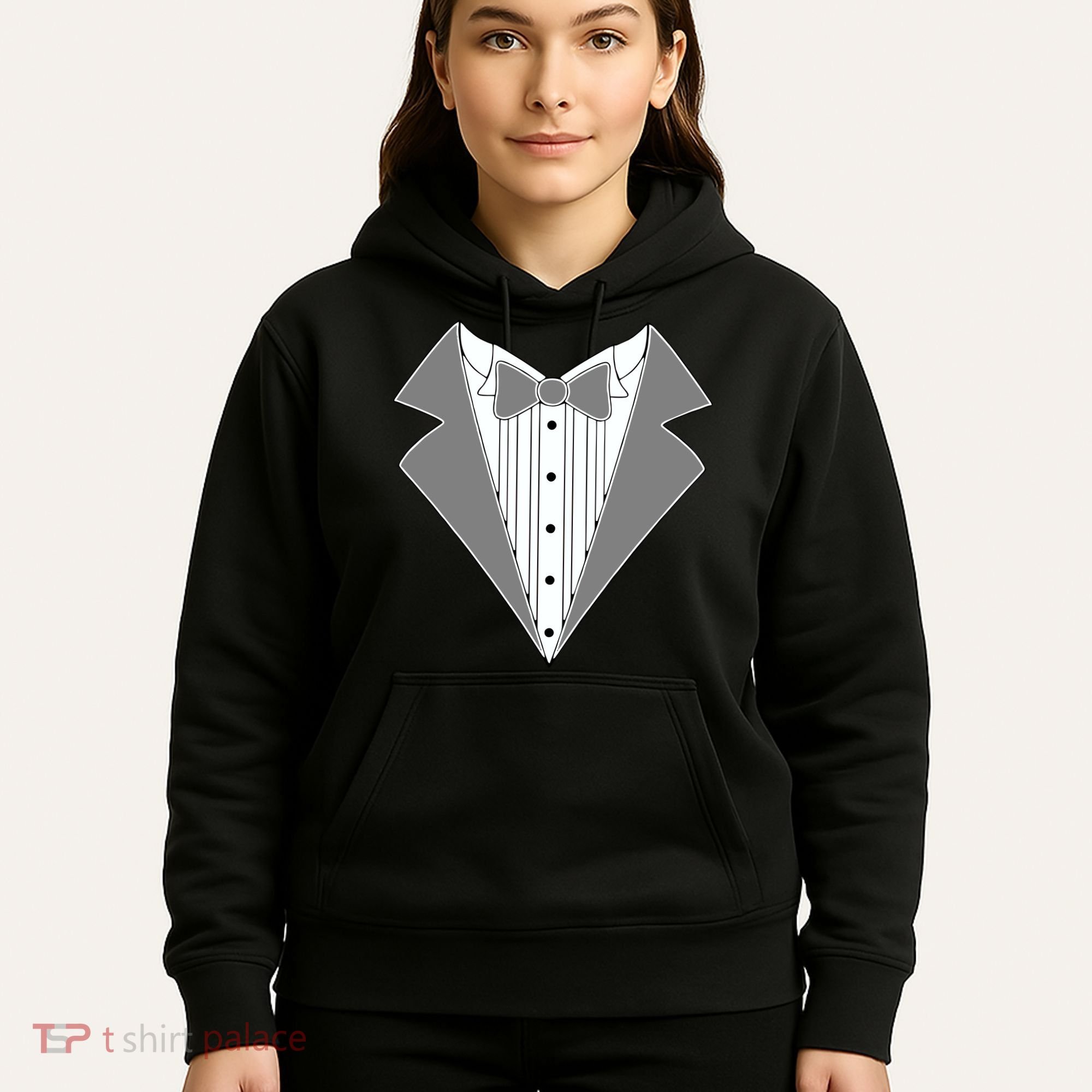 Silver Tuxedo Wedding Tux Hoodie