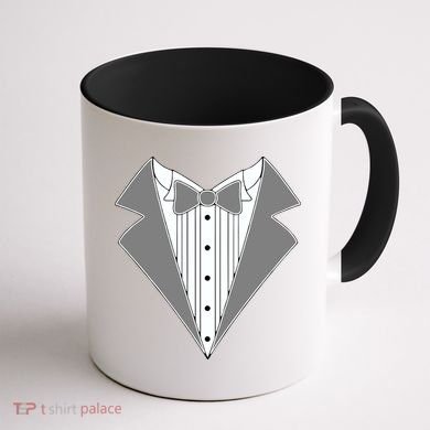 Silver Tuxedo Wedding Tux Coffee Mug back