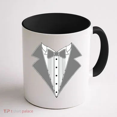 Silver Tuxedo Wedding Tux Coffee Mug back