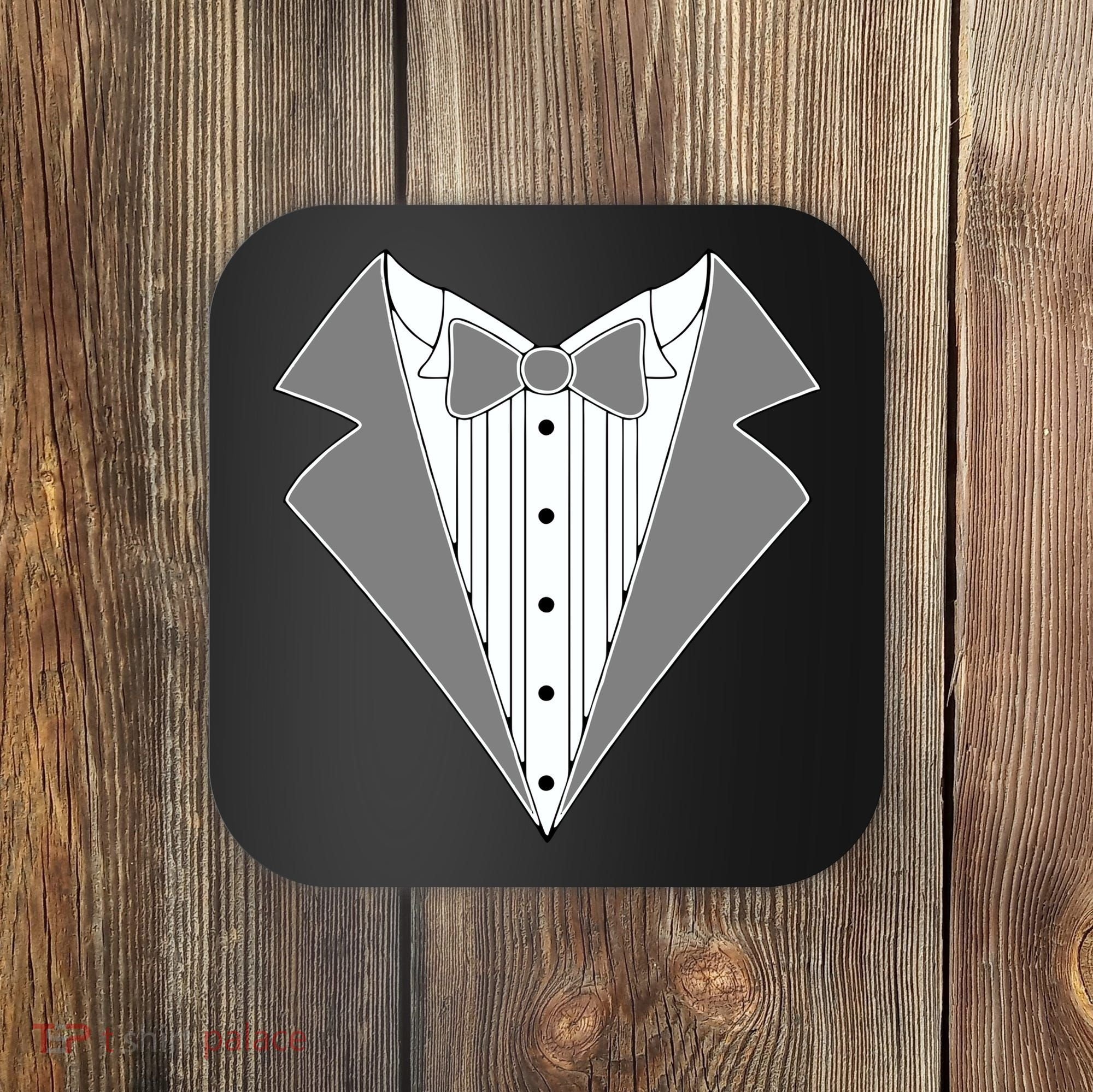 Silver Tuxedo Wedding Tux Coaster