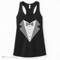Silver Tuxedo Wedding Tux Women's Tank Top thumb 0
