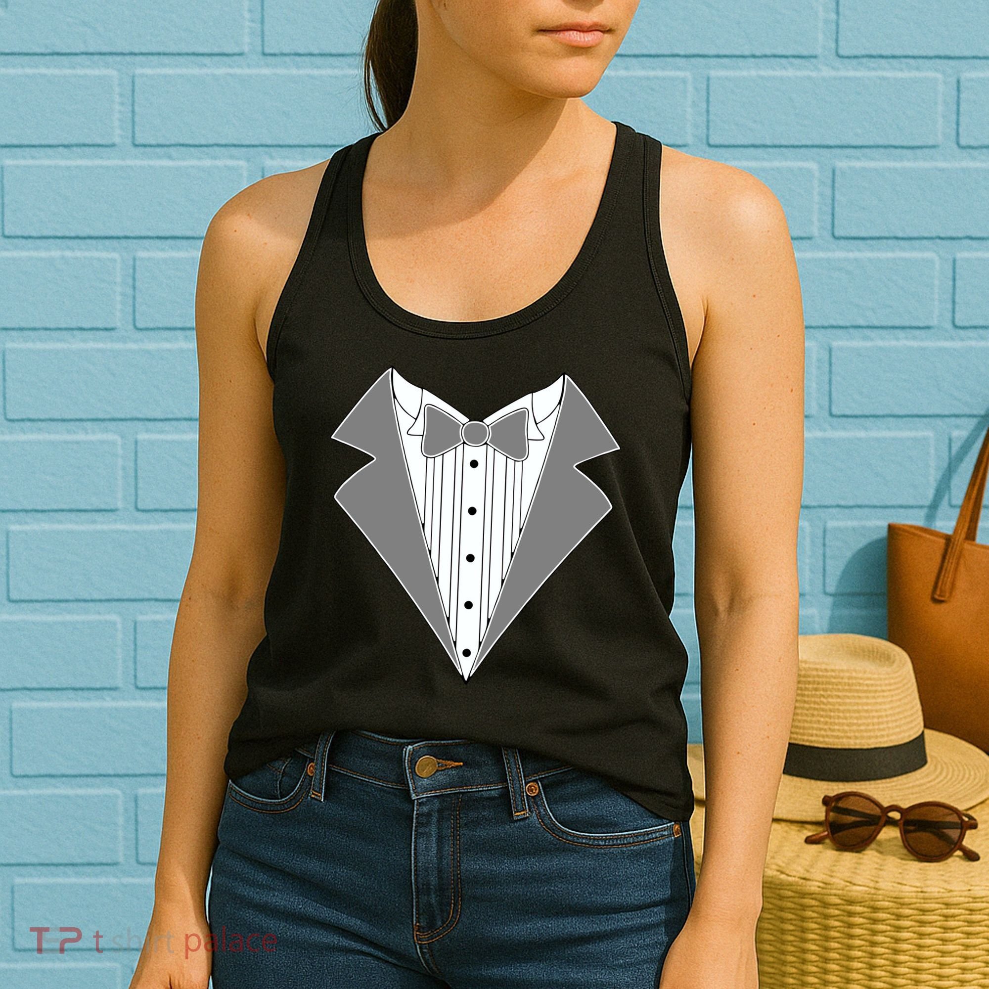Silver Tuxedo Wedding Tux Women's Tank Top
