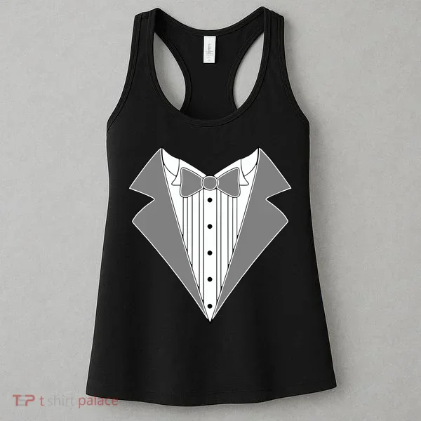 Silver Tuxedo Wedding Tux Women's Tank Top