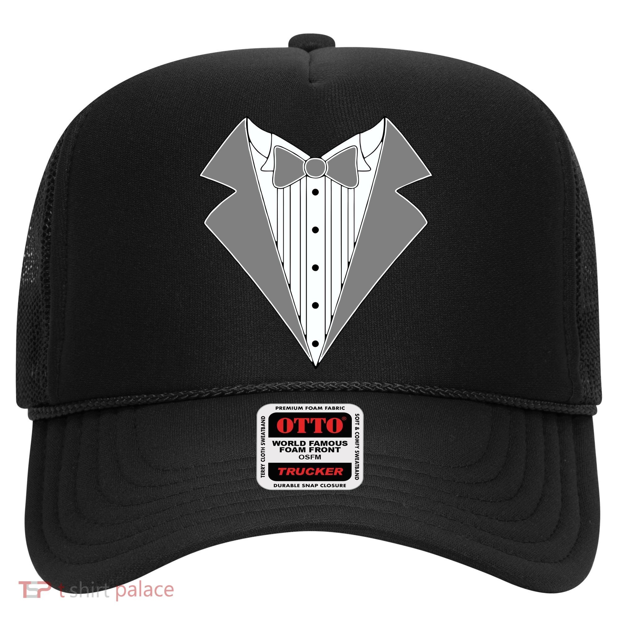 Silver Tuxedo Wedding Tux Hat