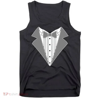 Silver Tuxedo Wedding Tux Tank Top