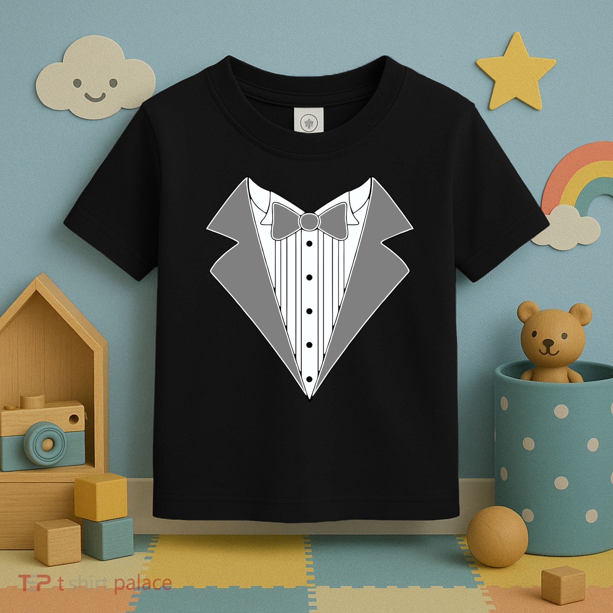 Silver Tuxedo Wedding Tux Toddler T-Shirt