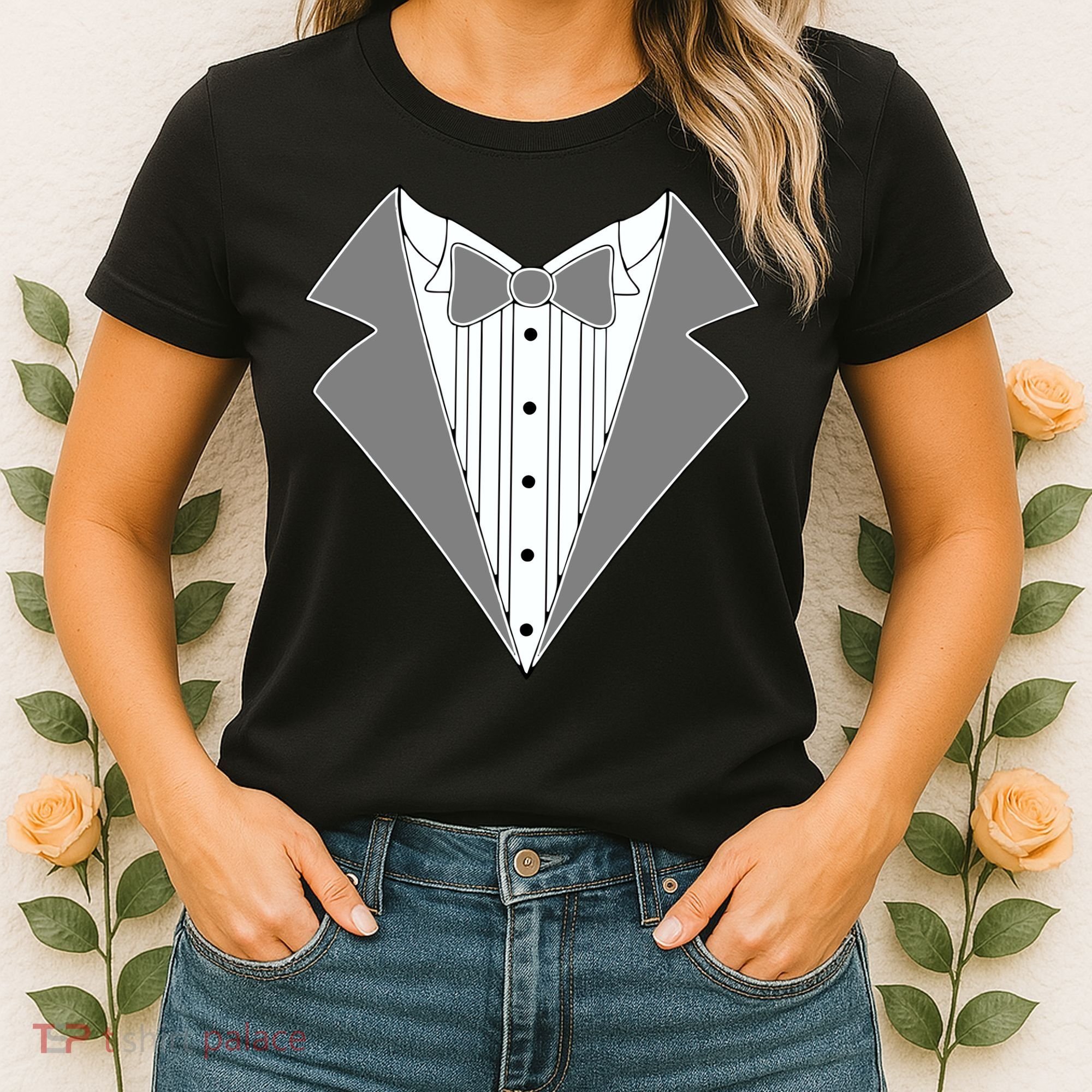 Silver Tuxedo Wedding Tux Women's T-Shirt