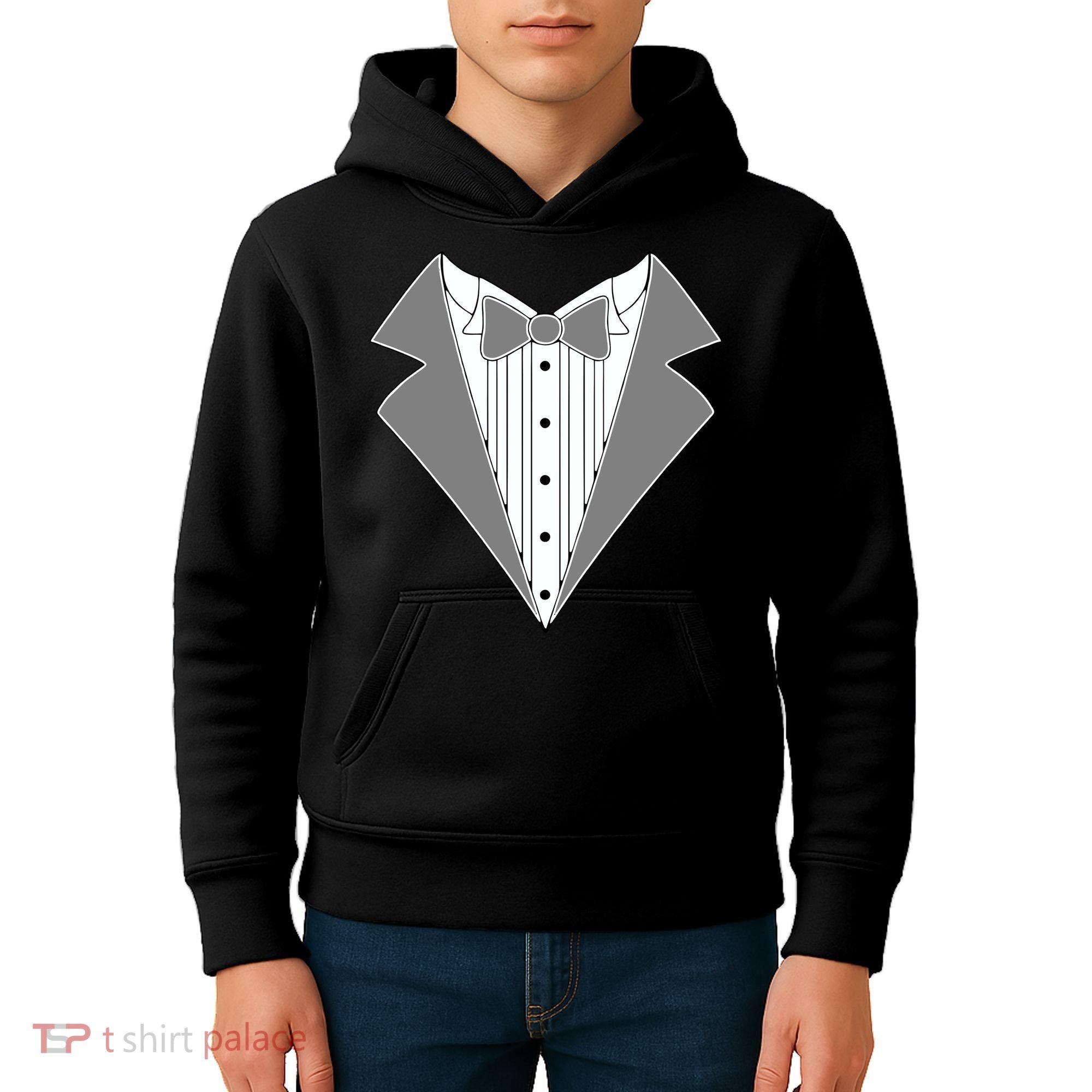 Silver Tuxedo Wedding Tux Kids Hoodie