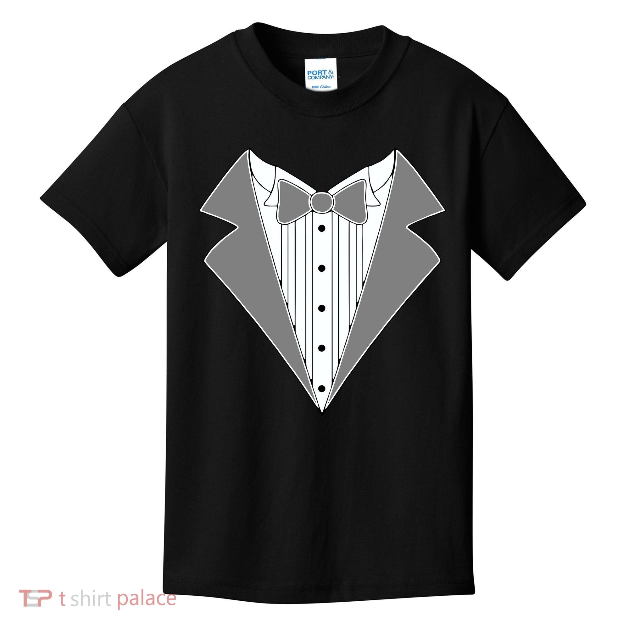 Silver Tuxedo Wedding Tux Kids T-Shirt